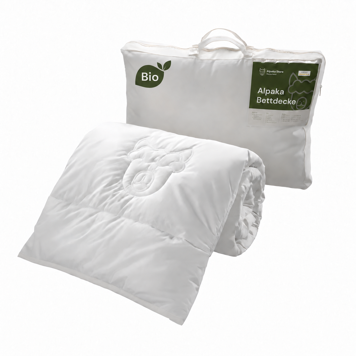 Bio Alpaka Bettdecke 100% Alpakadecke "Alpaka Store Deutschland" mit Bezug aus Bio-Baumwolle inkl. gratis Schlafratgeber