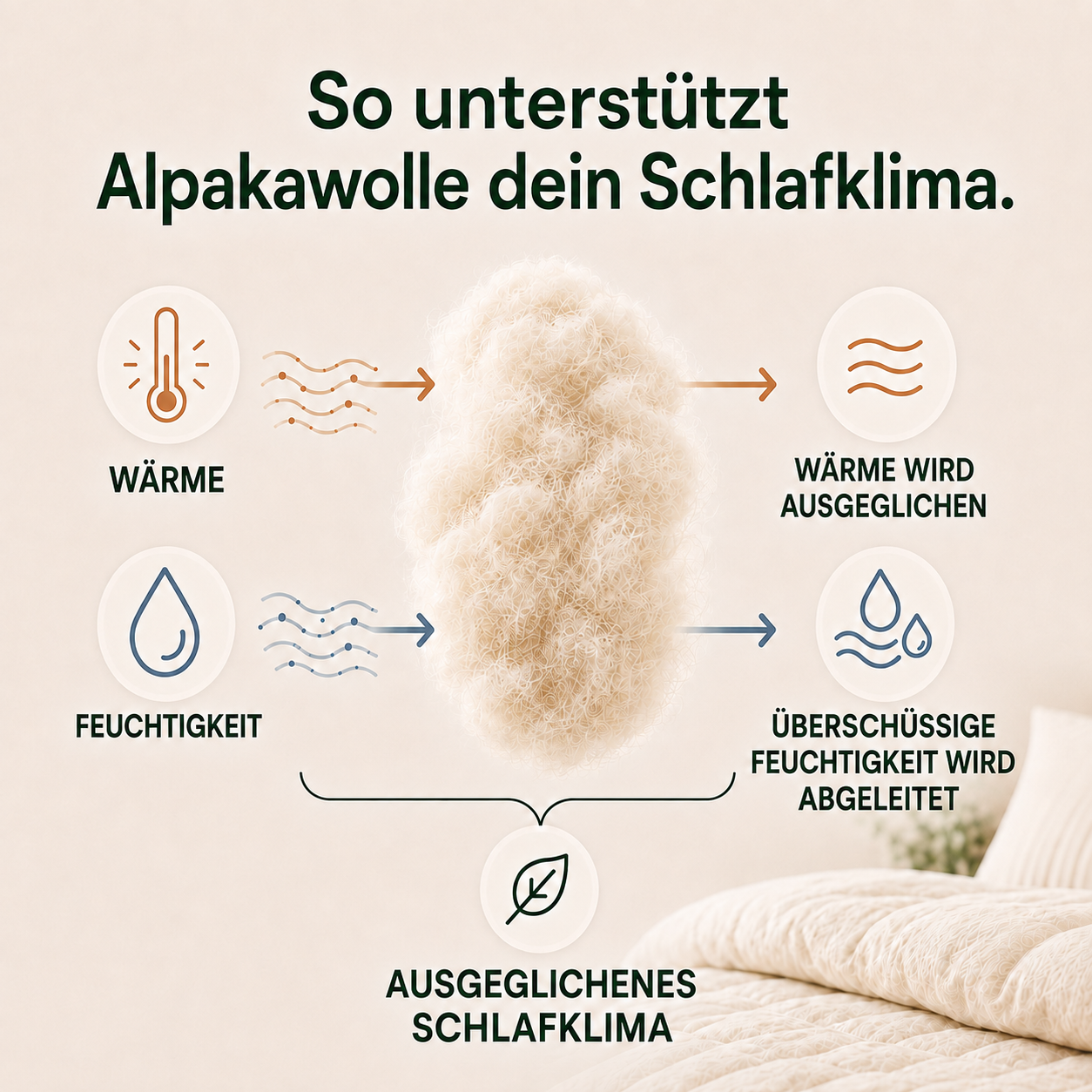 Alpaka Bettdecke aus 100% Alpakawolle - inkl. gratis Schlafratgeber