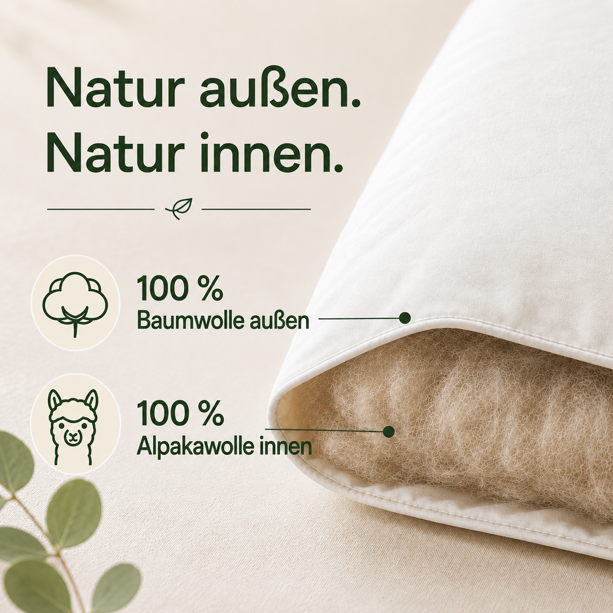 Alpaka Bettdecke aus 100% Alpakawolle - inkl. gratis Schlafratgeber