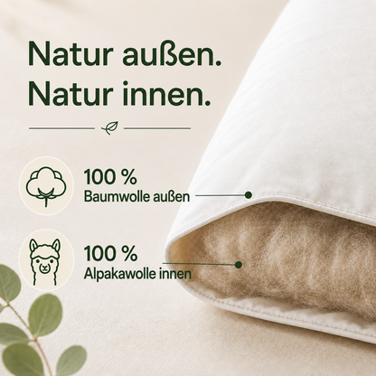 Alpaka Bettdecke aus 100% Alpakawolle - inkl. gratis Schlafratgeber