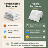 Alpaka Bettdecke 100% Alpakadecke "Alpaka Store Deutschland" inkl. gratis Schlafratgeber