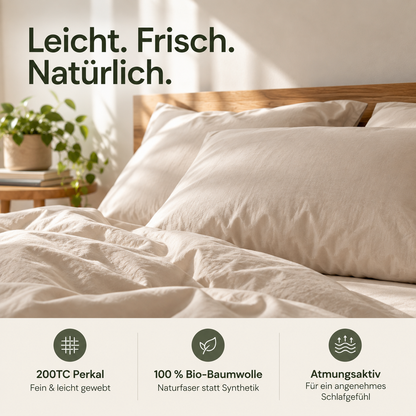 Perkal Bettwäsche aus 100% Bio-Baumwolle  - Terra Naturale