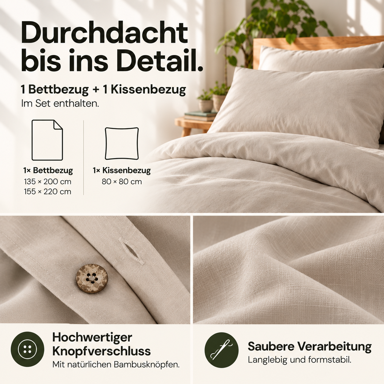 Perkal Bettwäsche aus 100% Bio-Baumwolle  - Terra Naturale