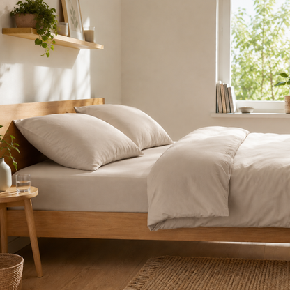 NEU! Perkal Spannbettlaken aus 100% Bio-Baumwolle - Terra Naturale