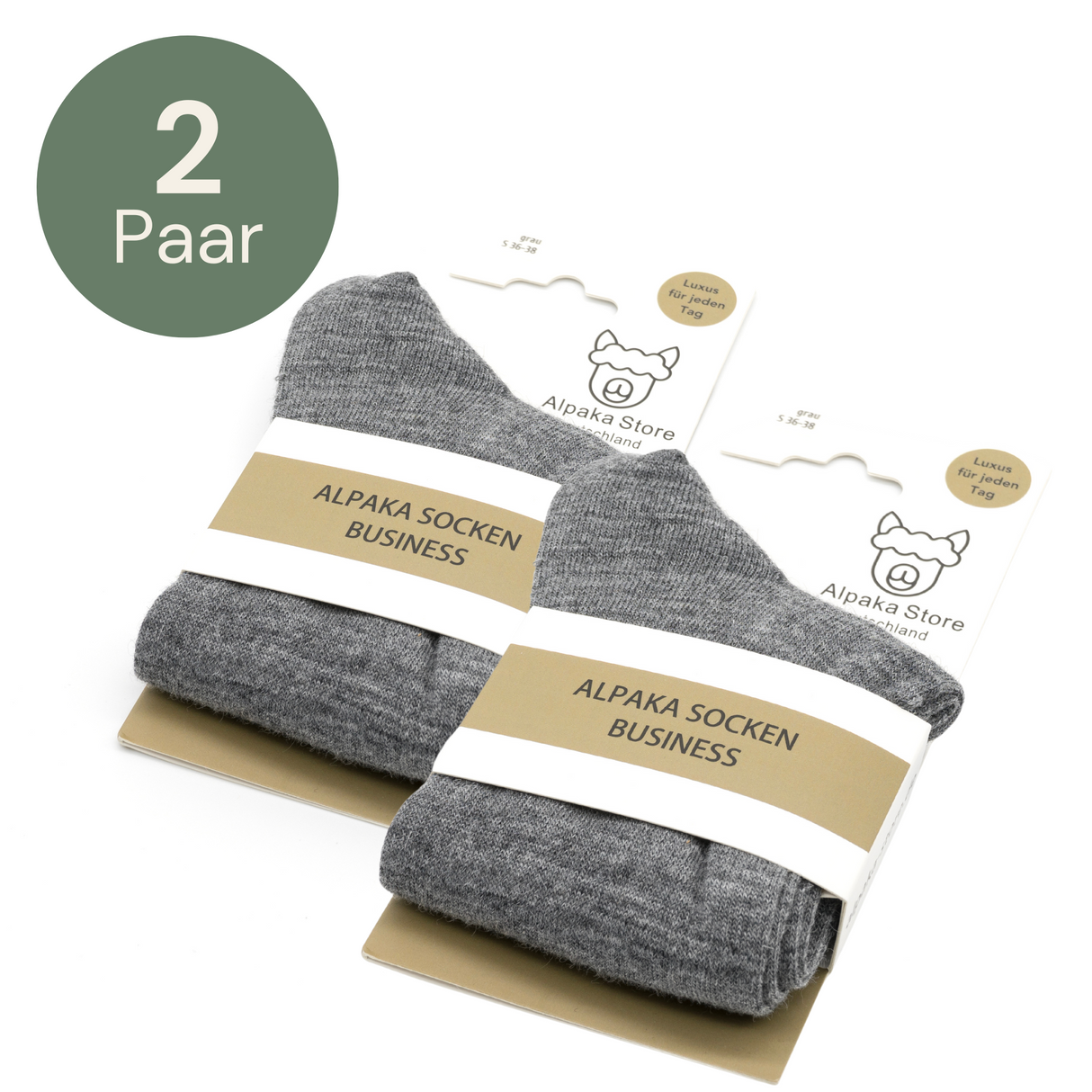 Socken BUSINESS LUXUS - 70% Alpaka grau 2er-Pack