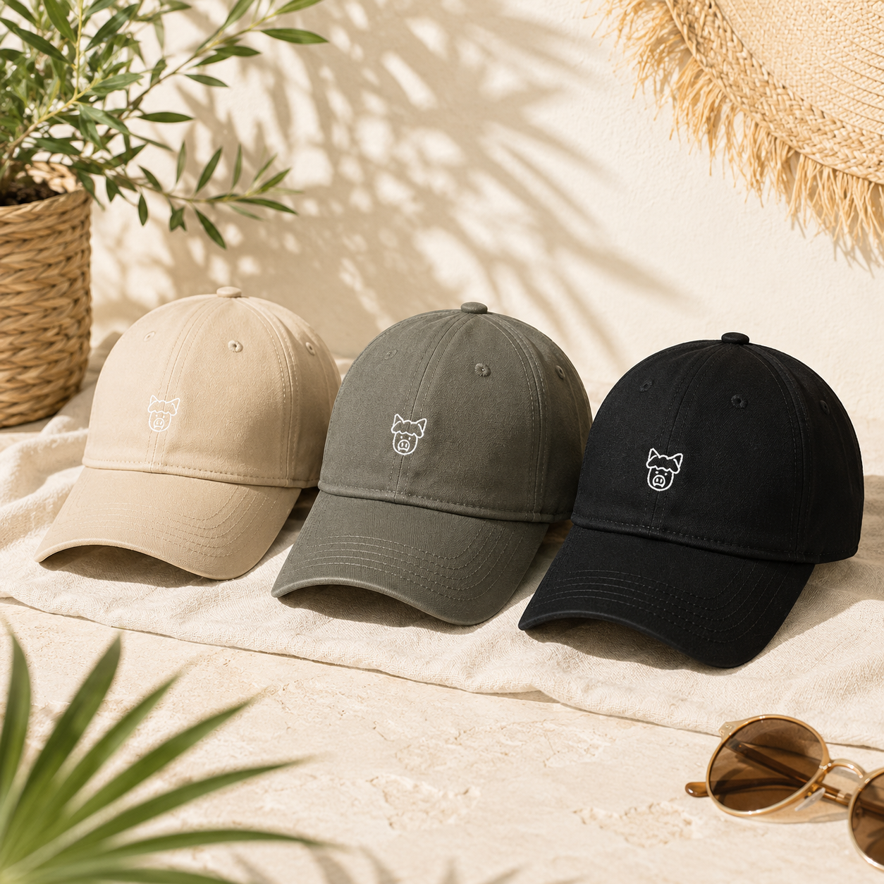 Cap aus 100% Bio-Baumwollsegeltuch mit gesticktem Alpaka-Logo