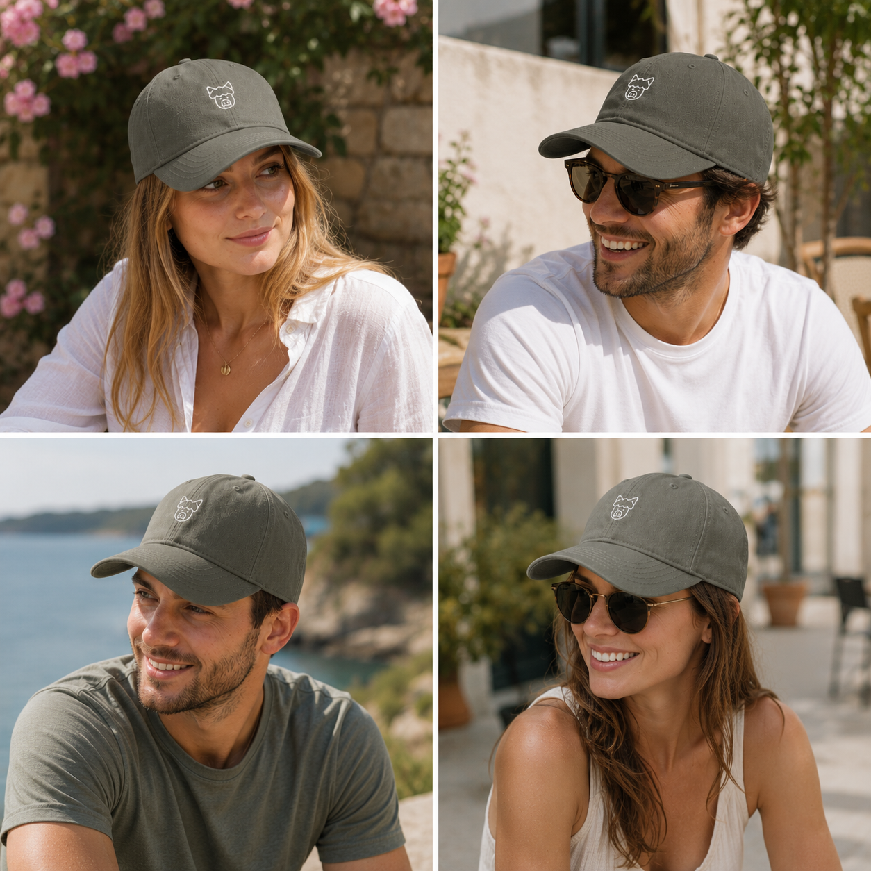 Cap aus 100% Bio-Baumwollsegeltuch mit gesticktem Alpaka-Logo