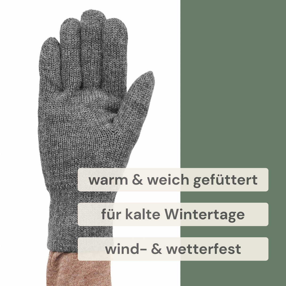 Alpaka Gefütterte Fingerhandschuhe UNI - 100% Alpaka