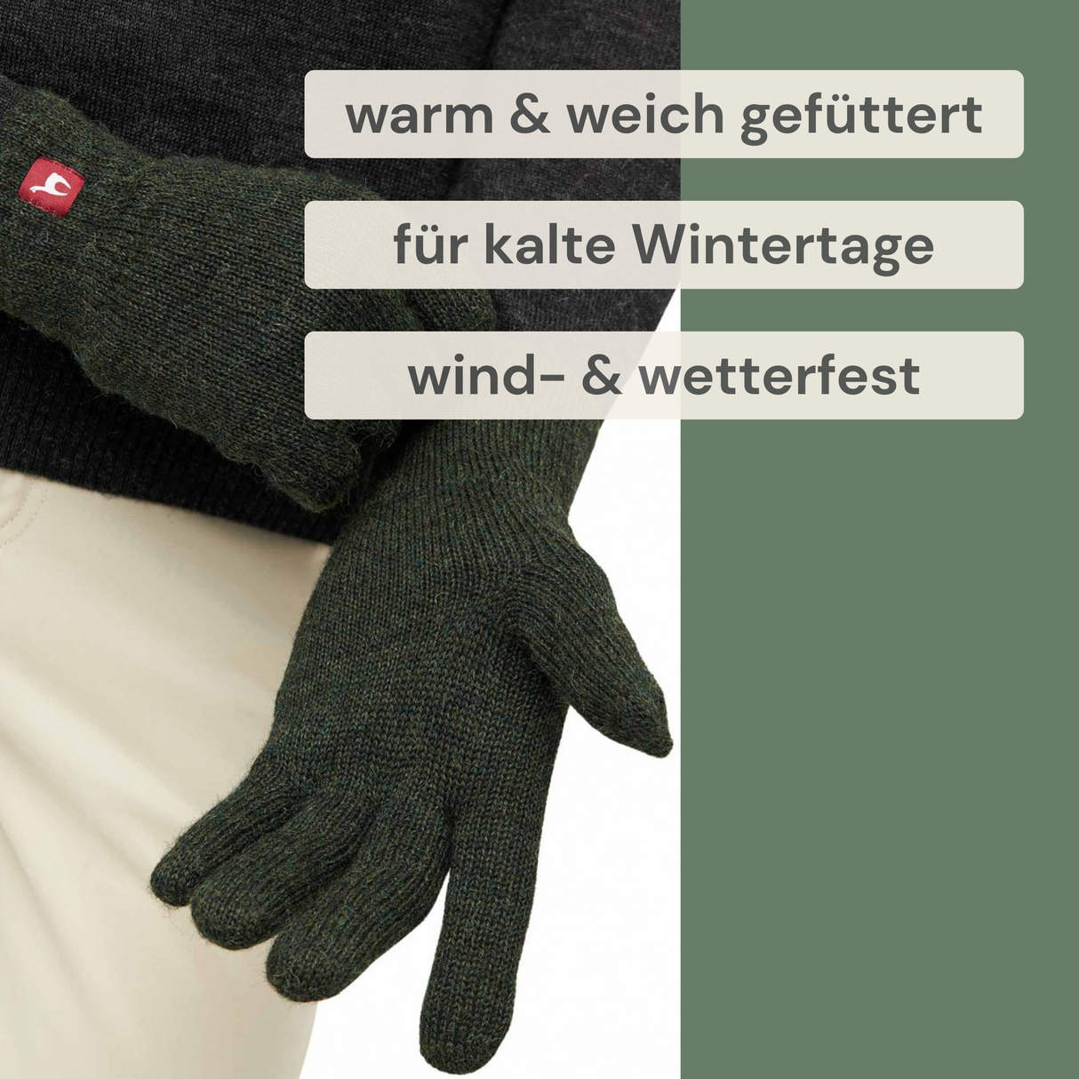 Alpaka Gefütterte Fingerhandschuhe UNI - 100% Alpaka