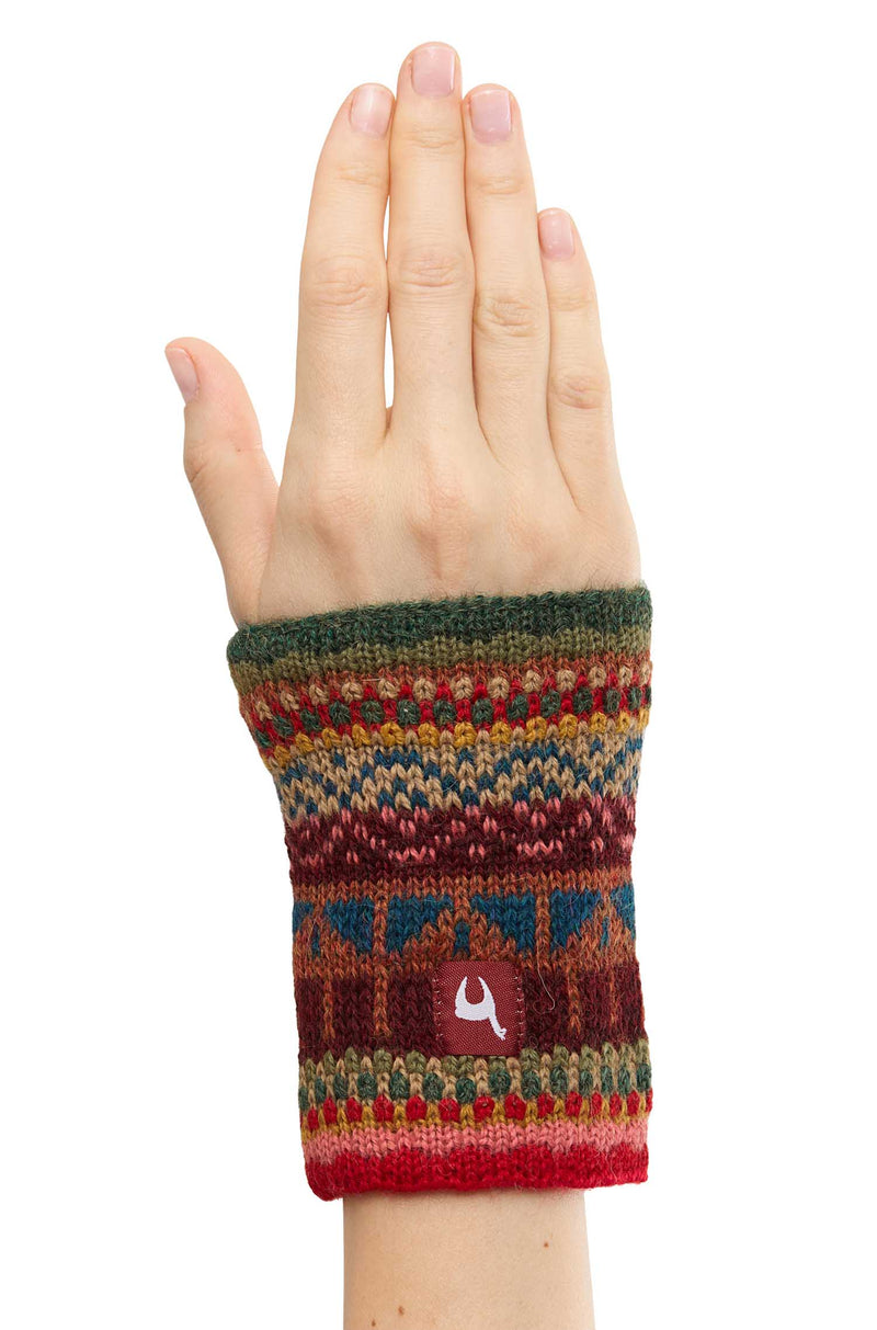 Alpaka Pulswärmer LUNA - 100% Alpaka rot one-size