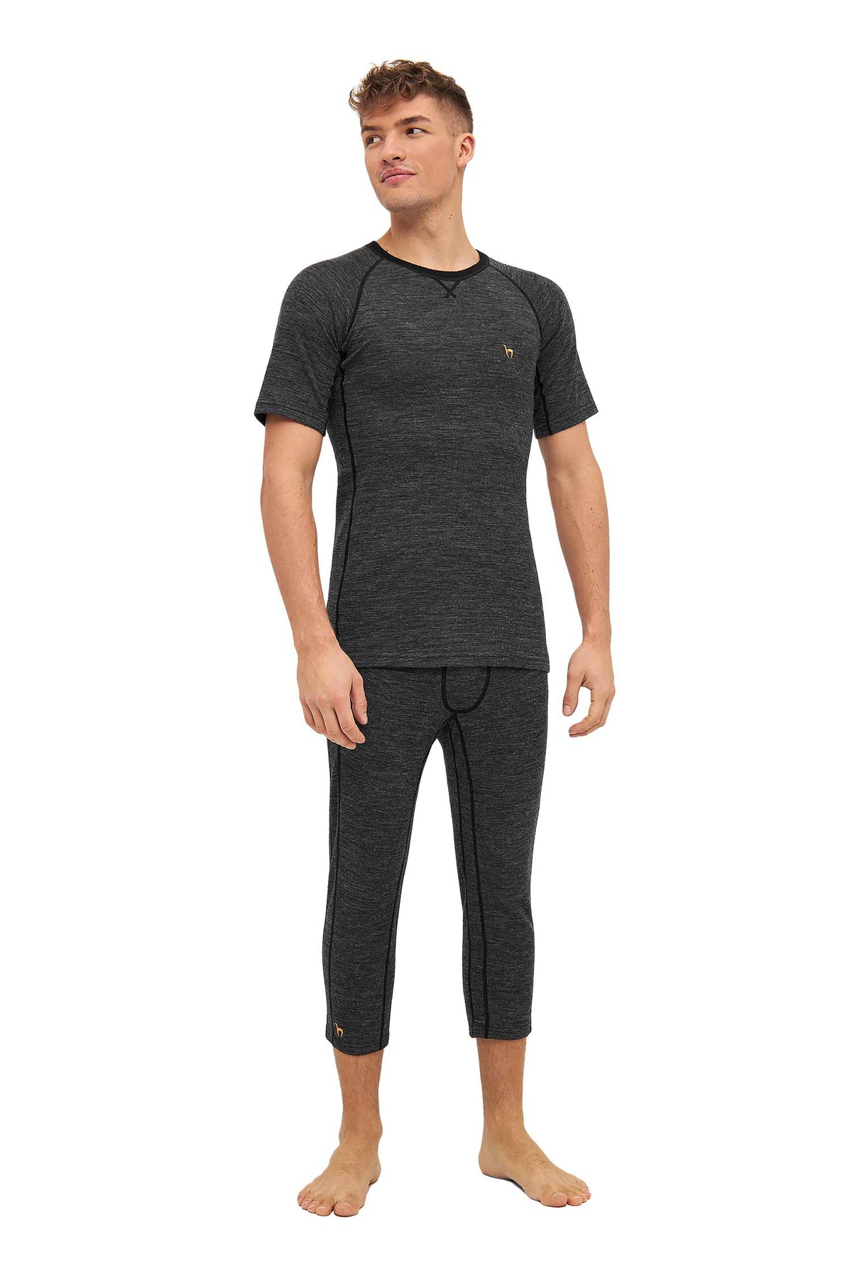 Alpaka 3/4-Leggings THERMO Herren anthrazit