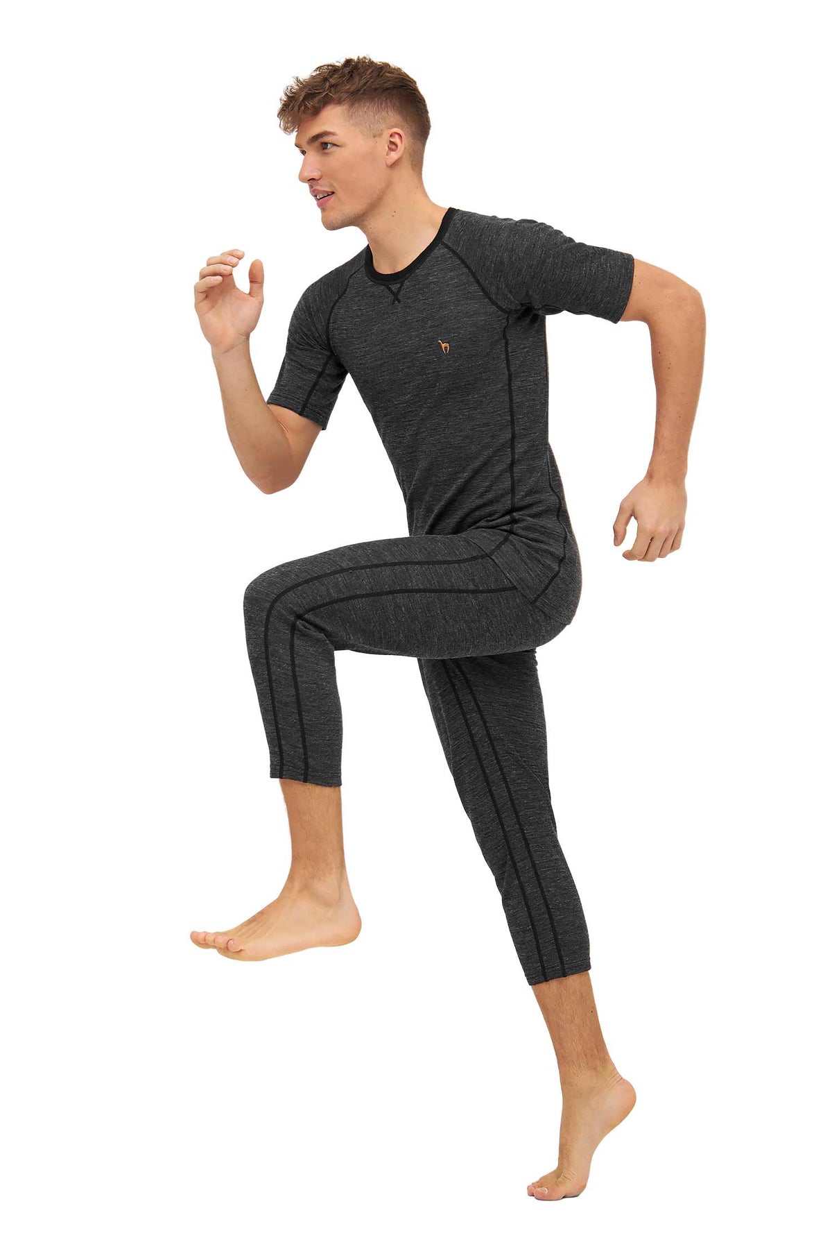 Alpaka 3/4-Leggings THERMO Herren anthrazit