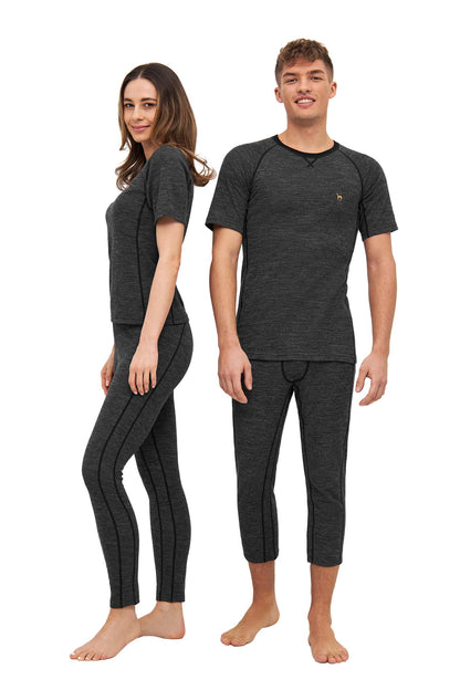 Alpaka 3/4-Leggings THERMO Herren anthrazit