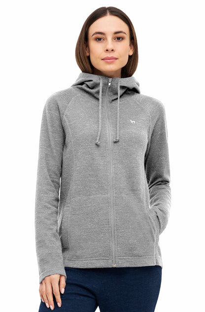 Alpaka Lounge-Hoody THERMO Damen silber-melange