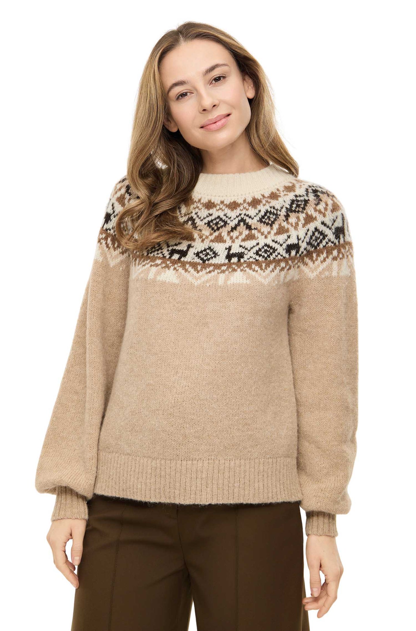 Alpaka Pullover SOLANA - 100% Alpaka mandel