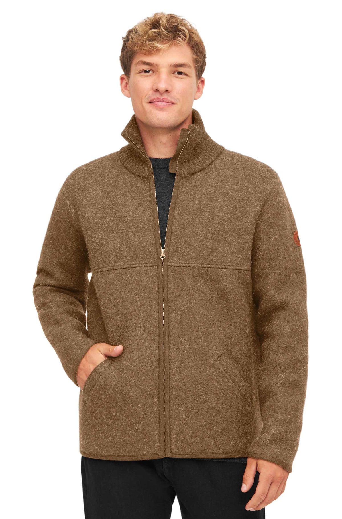 Filzjacke / Walkjacke OLIVER aus 50% Alpaka & 50% Wolle kakao