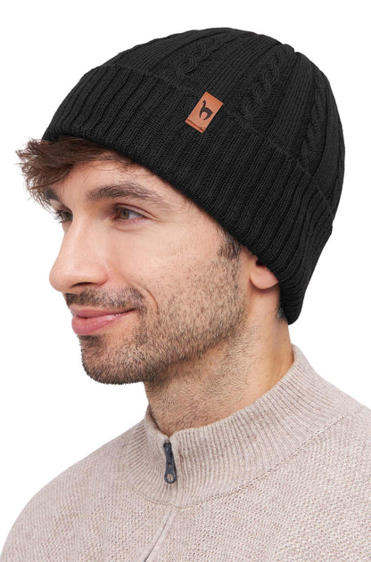 Alpaka Wendemütze SUAVE - 100% Alpaka schwarz one-size