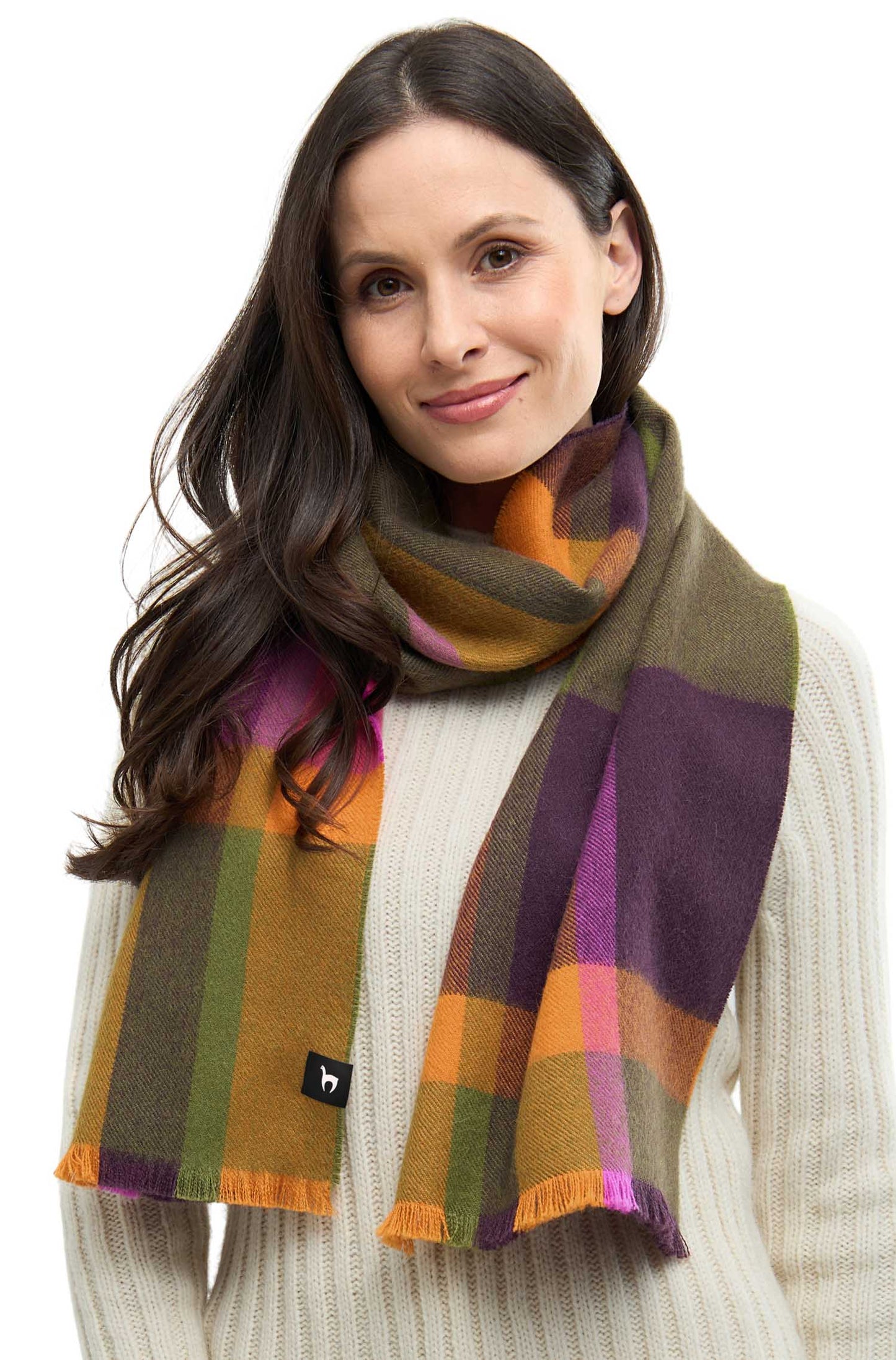 Alpaka Schal ALEGRO - 100% Alpaka khaki pink