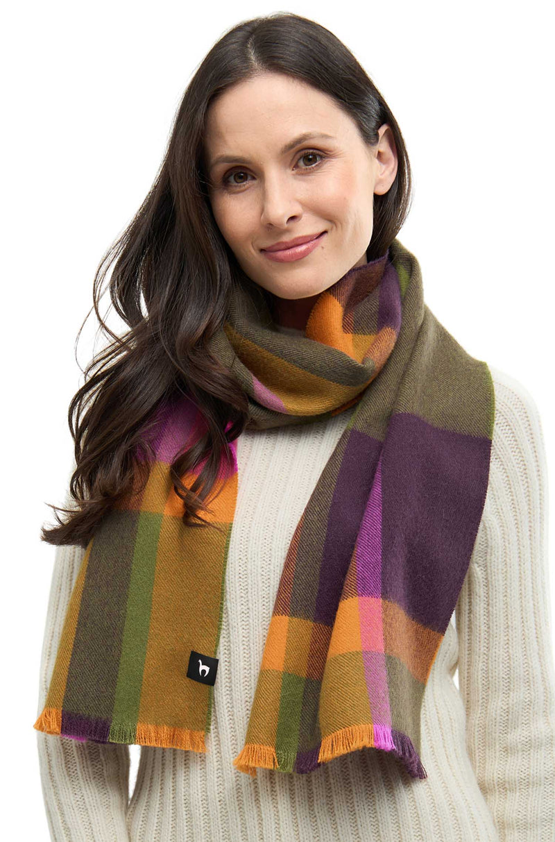 Alpaka Schal ALEGRO - 100% Alpaka khaki pink