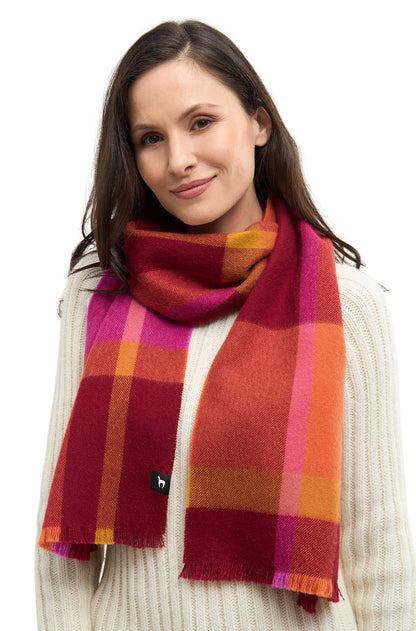 Alpaka Schal ALEGRO - 100% Alpaka rot orange