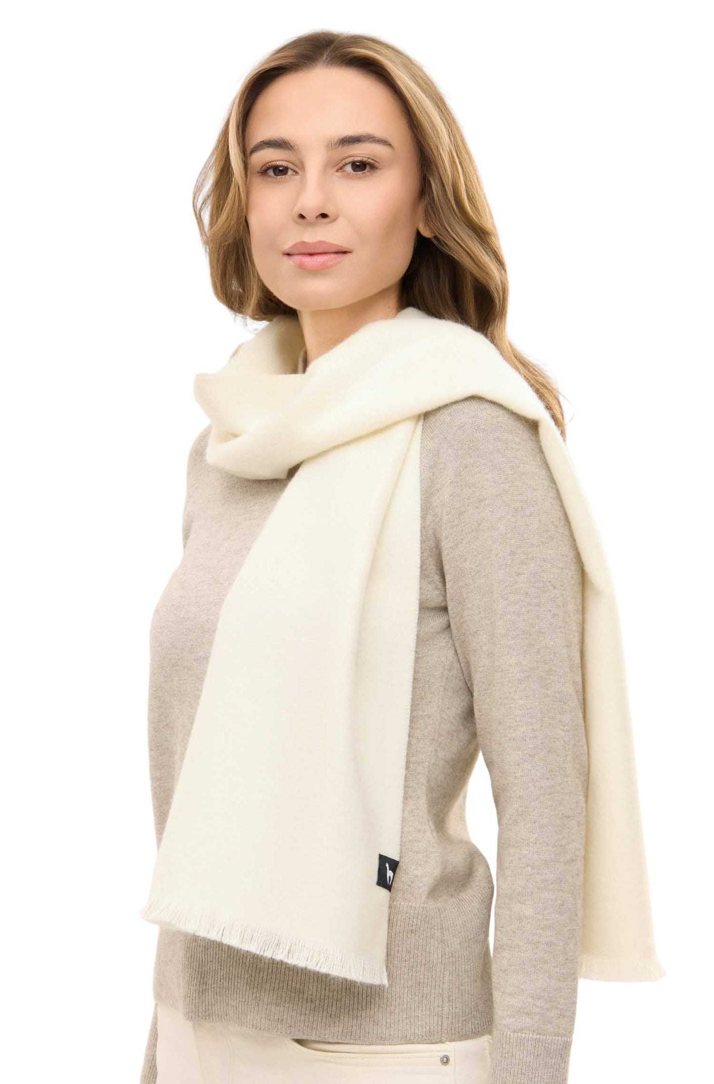 Alpaka Schal TIERRA - 100% Alpaka weiss