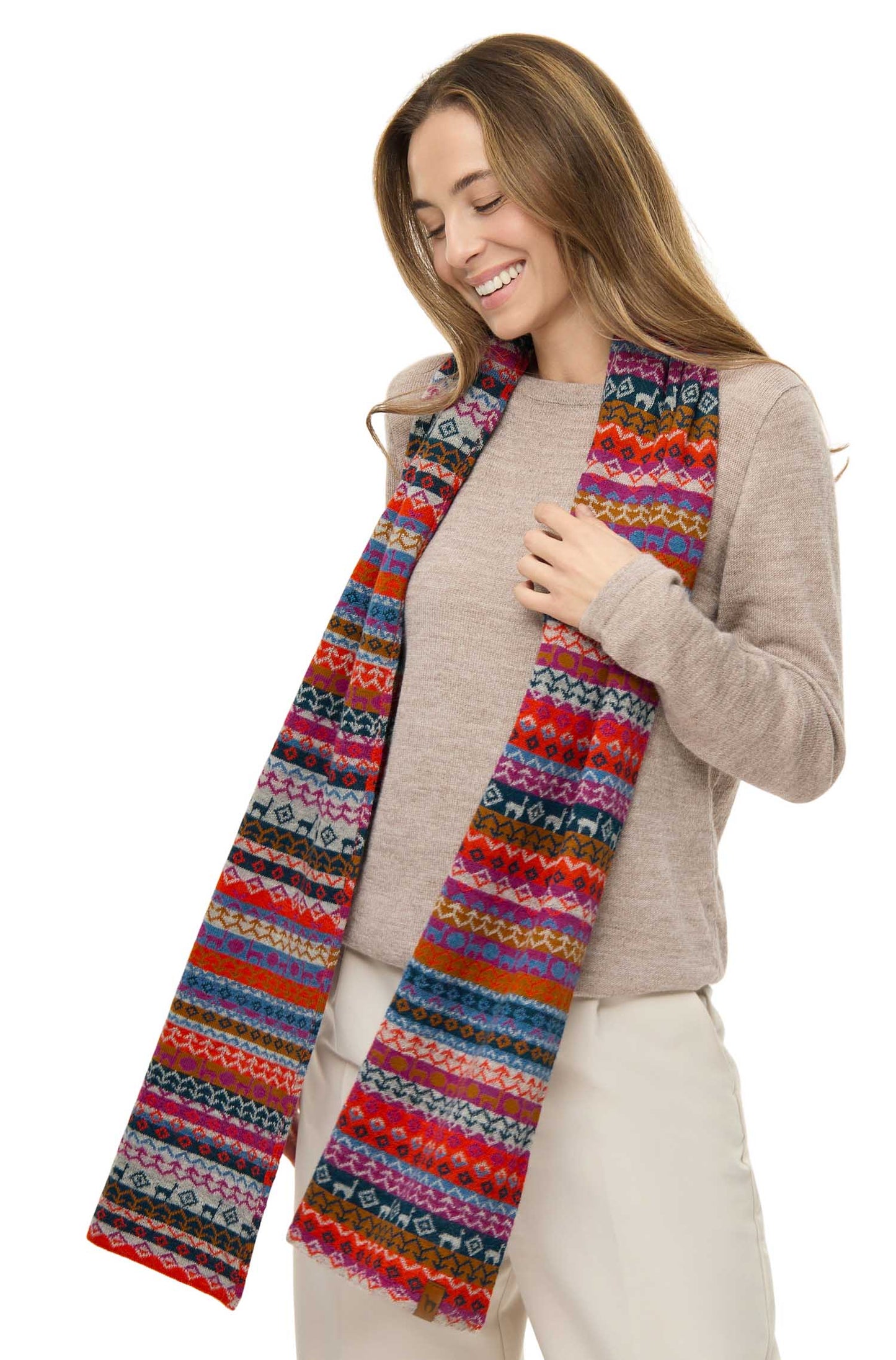 Alpaka Schal CARA bunt - 100% Alpaka