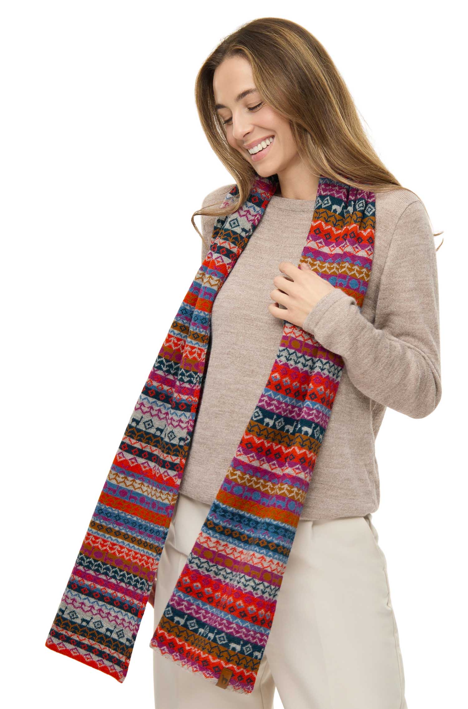 Alpaka Schal CARA bunt - 100% Alpaka