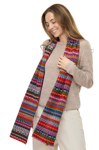 Alpaka Schal CARA bunt - 100% Alpaka