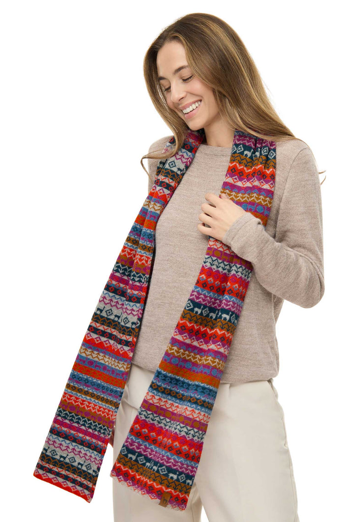 Alpaka Schal CARA bunt - 100% Alpaka bunt