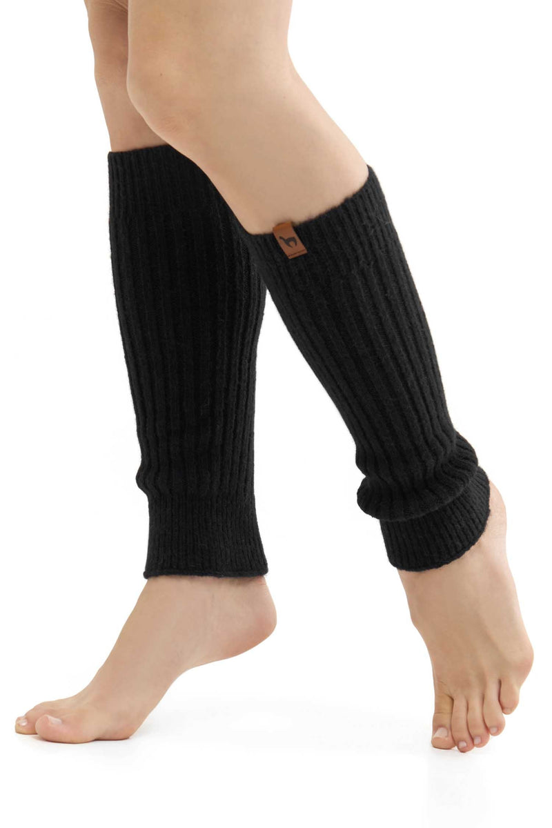 Alpaka Beinstulpen PACA - 87% Alpaka und Merino schwarz one-size
