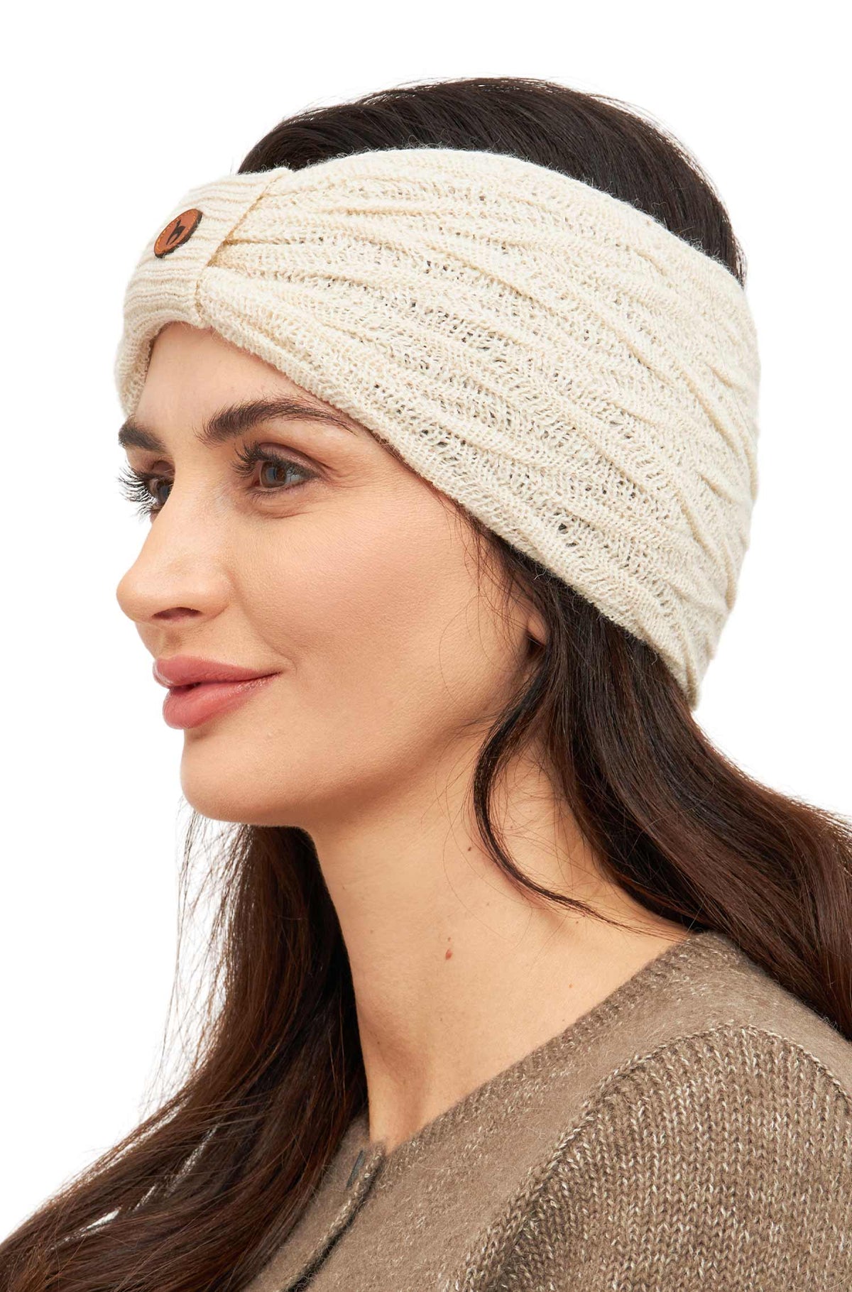 Alpaka Stirnband BIESEN - 100% Alpaka wollweisss one-size