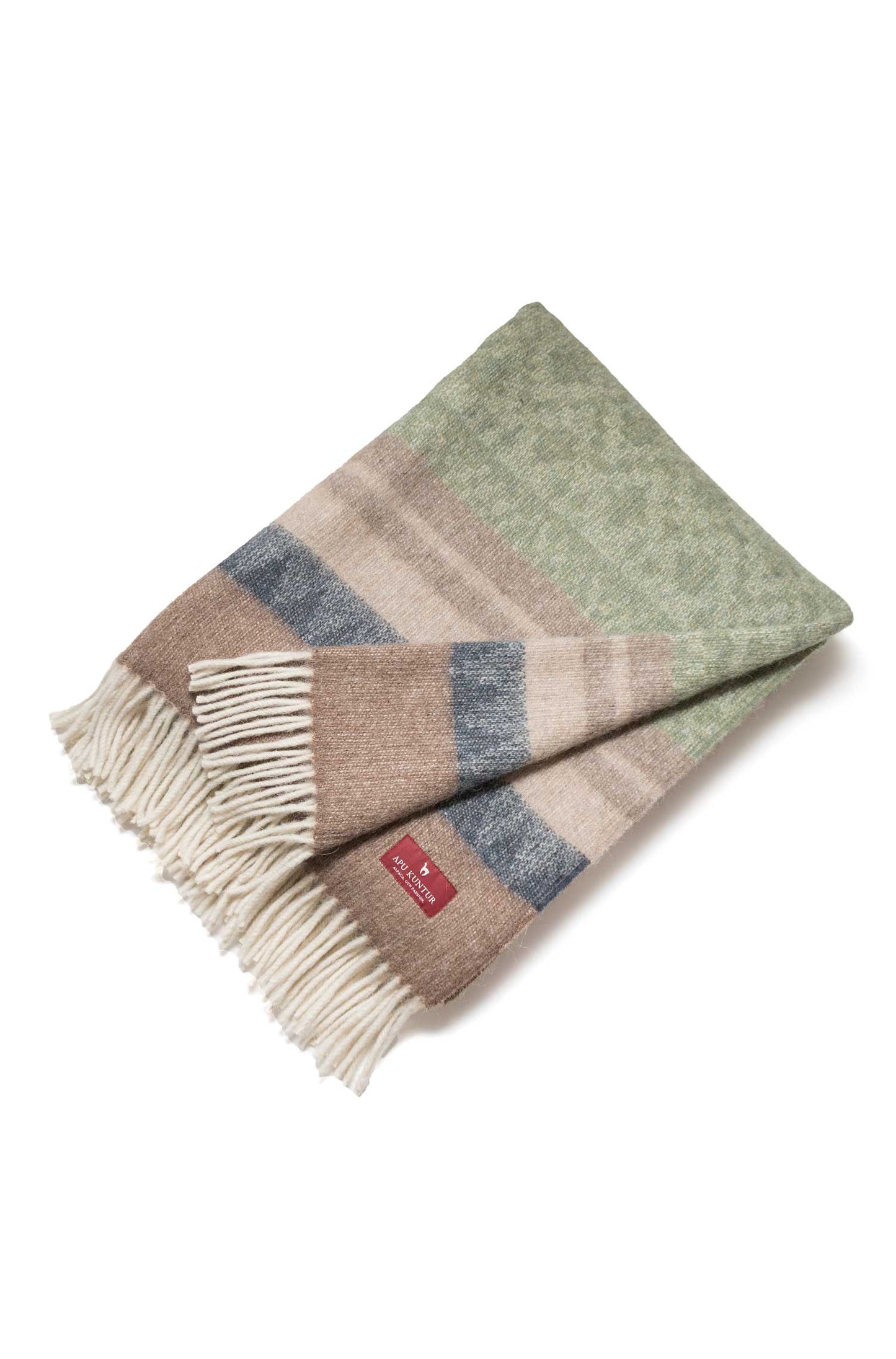 Alpaka Decke MUNDO grün/beige
