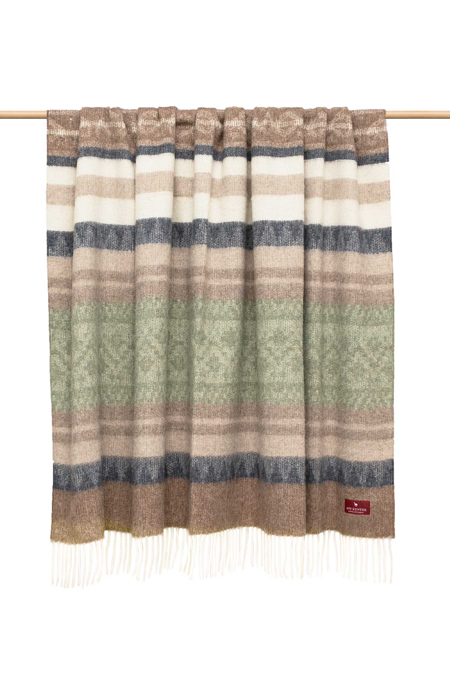 Alpaka Decke MUNDO grün/beige