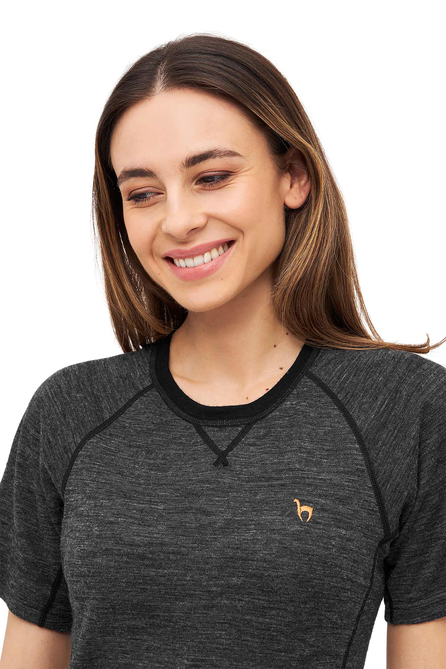 Alpaka Shirt THERMO Damen anthrazit