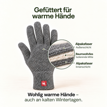 Alpaka Gefütterte Fingerhandschuhe UNI - 100% Alpaka
