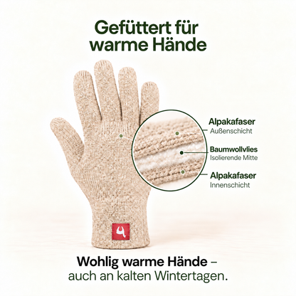 Alpaka Gefütterte Fingerhandschuhe UNI - 100% Alpaka