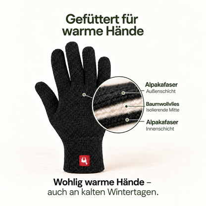 Alpaka Gefütterte Fingerhandschuhe UNI - 100% Alpaka