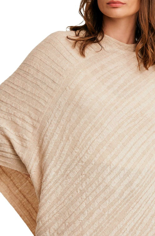 ECO-Alpaka Poncho WASABI mit Bio-Baumwolle