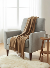 Nachhaltige Kuscheldecke KAMINFEUER mit 40% Alpaka