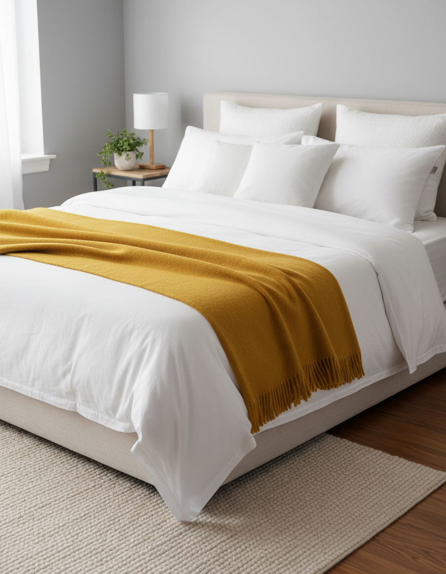 Nachhaltige Kuscheldecke KAMINFEUER mit 40% Alpaka