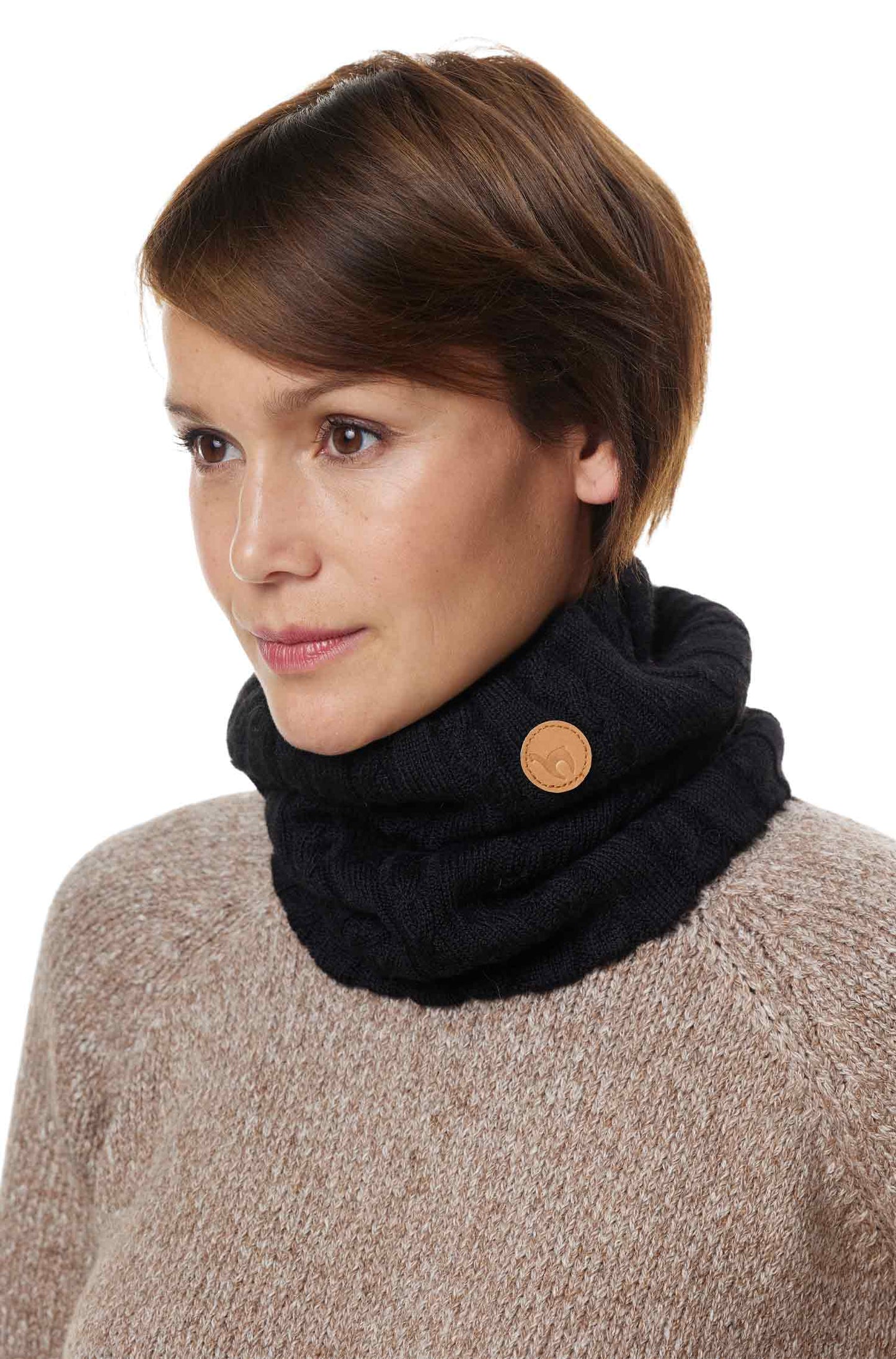 Alpaka Loop-Schal SUAVE - 100% Alpaka schwarz one-size