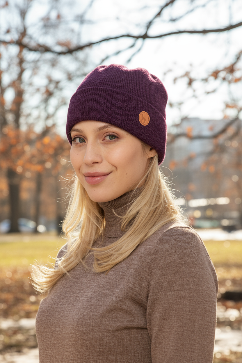 Alpaka Strick-Mütze BARK - 100% Alpaka