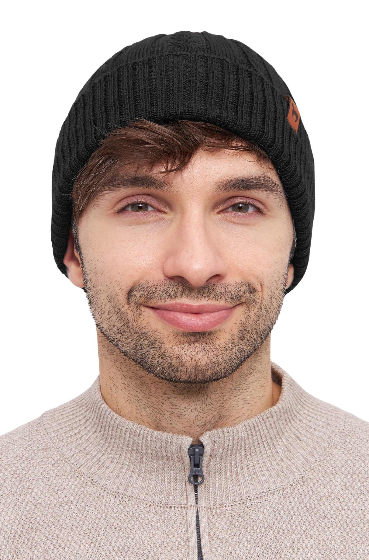 Alpaka Wendemütze SUAVE - 100% Alpaka schwarz one-size