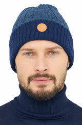 Alpaka Wendemütze SUAVE - 100% Alpaka blau one-size