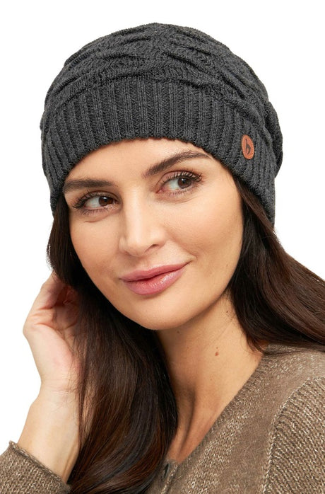 Alpaka Basken-Mütze BIESEN - 100% Alpaka anthrazit one-size