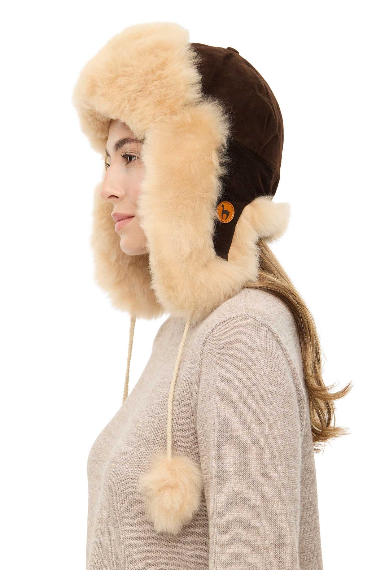 Flieger Fellmütze aus 100% Alpaka Fell