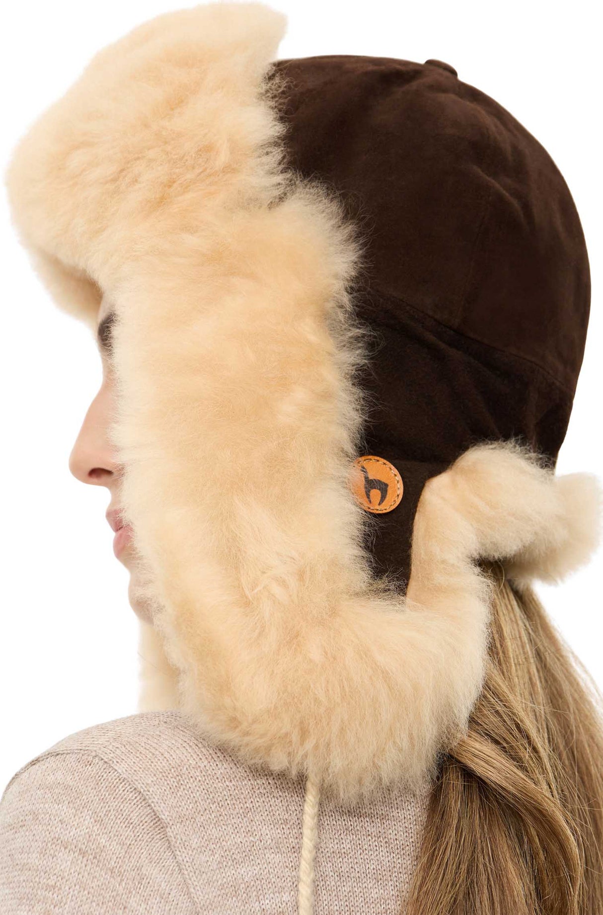 Flieger Fellmütze aus 100% Alpaka Fell