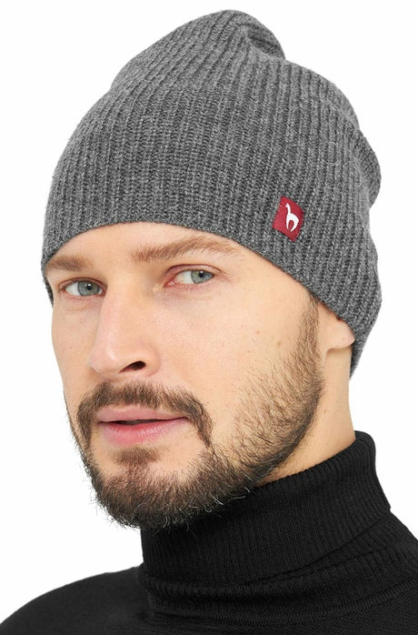 Mütze RIPP aus 100% Alpaka grau one-size von Apu Kuntur