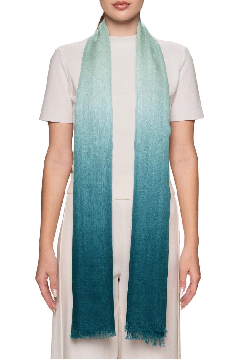 Alpaka Stola AURA - 70% Alpaka & 30% Seide mint petrol