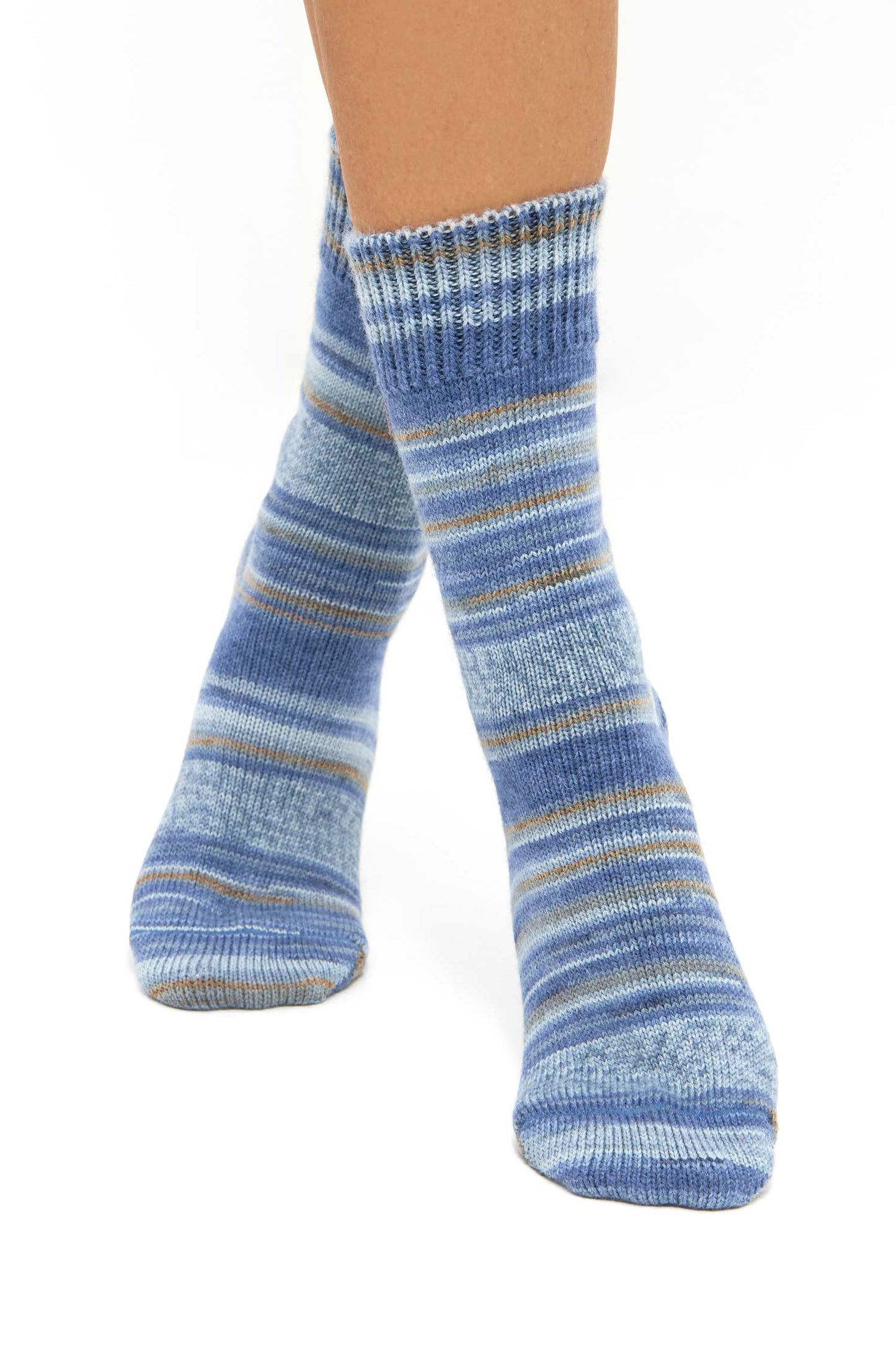 Alpaka Socken HARMONY ocker/blau